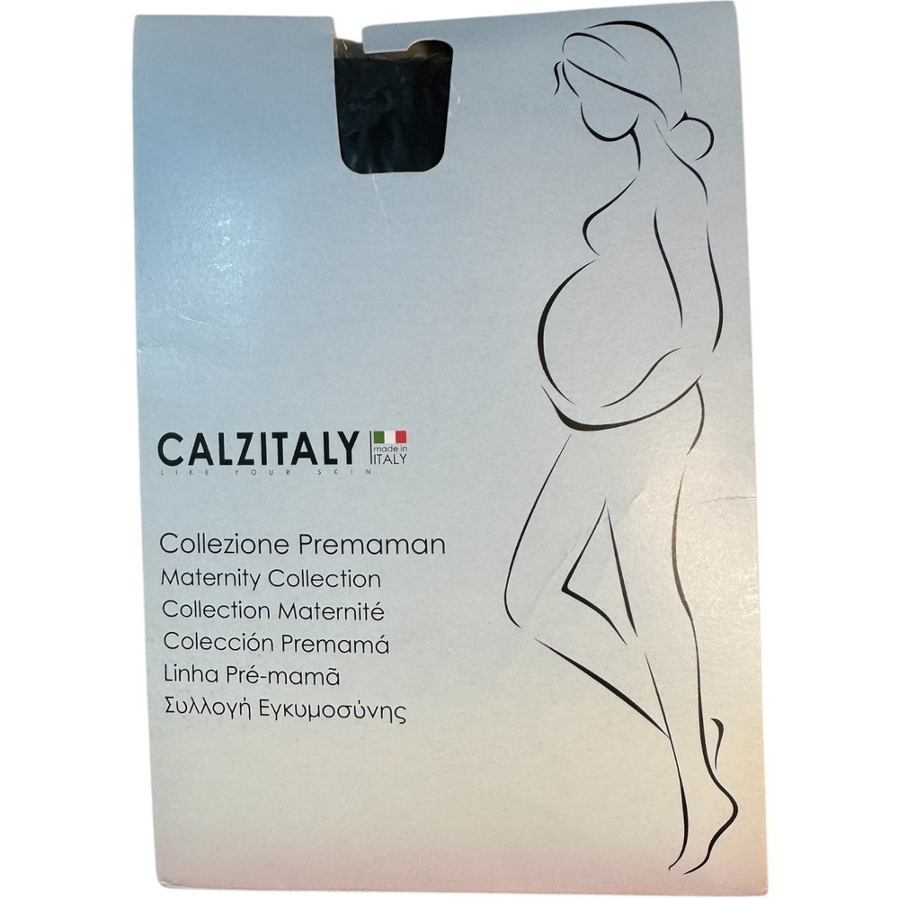 Calzitaly Maternity Collection Black Tights Pantyhose Premaman 100 Den New Sz M‎